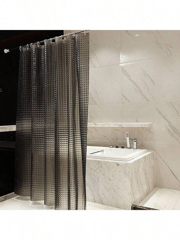 3D Crystal Clear Plastic Shower Curtain 180*180cm, Thin Lightweight Acrylic Blocks Bathroom Shower Curtain With Plastic Rings Room Decor Bathroom Accessories Back To School Bathroom Decor