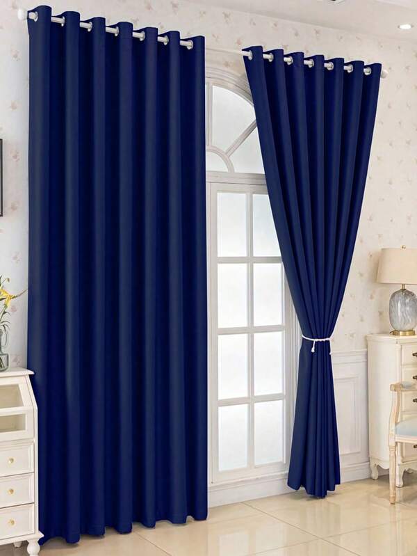 2pcs Blackout Curtains, Suitable For Living Room, Balcony, Dining Room, Bedroom, Home & Office, Easy Installation With Grommets