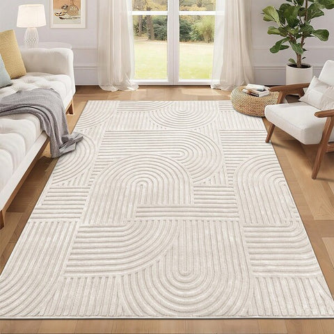 Pauwer Washable Area Rugs For Living Room Modern Beige Solid Color Soft Fluffy Rugs For Bedroom Non Slip Boho Accent Indoor Mat Floor Carpet Cover For Kids Room Dining Room Kitchen Office, Beige